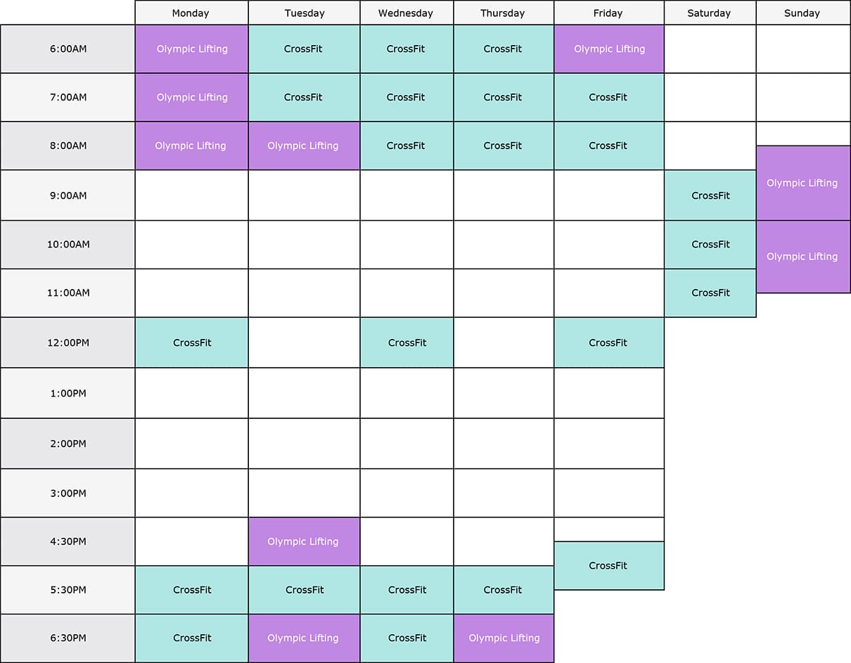 DeltaTrain Daily Class Schedule